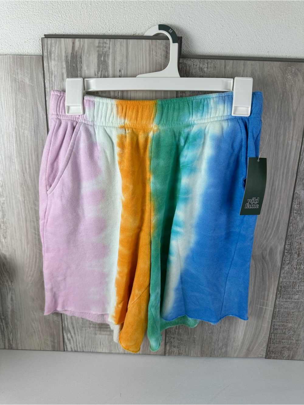 Womens Multicolor Tie-Dye Terry Shorts